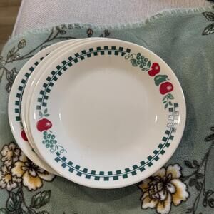 Corelle Salad Plates with Apple Pattern - Set of 4